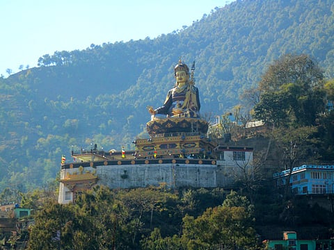 The Guru Padmasambhava statue on the hills of Rewalsar